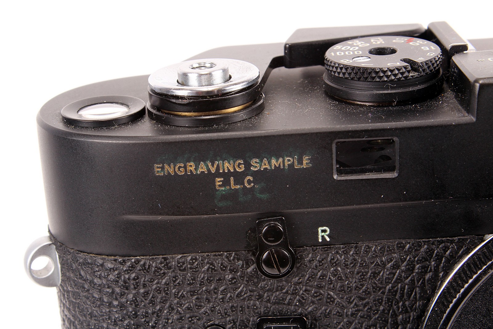 A Leica M4 Rangefinder Body, black, serial no. 1229460, body, F, shutter not working; engraving to - Image 2 of 2