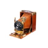 An Unmarked German Tropical Camera, possibly Ihagee or Orionwerk, 3x4”, with Laack Series T Dialytar