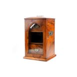 A Fine Miniature Stereo Slide Storage Cabinet, for 6x13cm, glass fronted, with two drawers, body, G,