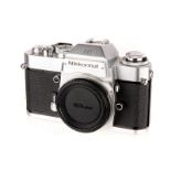 A Nikon Nikkormat EL SLR Body, chrome, serial no. 5428287, body, VG, shutter working, with