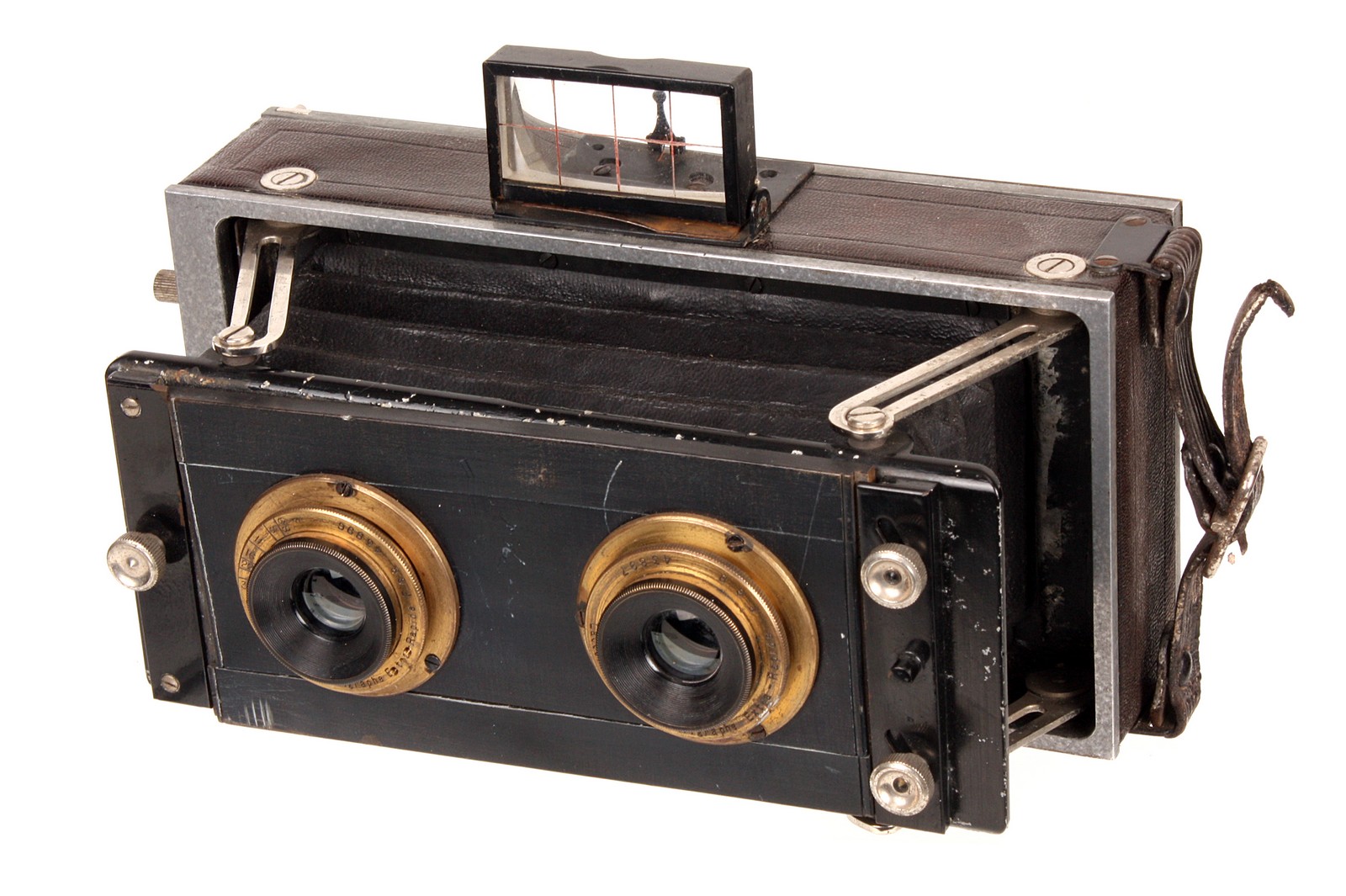 A Lorillon Le Klopcic III Stereo Camera, 6x13cm, with Lacour Berthiot Perigraphe Rapide f/6.8