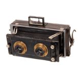 A Lorillon Le Klopcic III Stereo Camera, 6x13cm, with Lacour Berthiot Perigraphe Rapide f/6.8