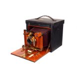 A Kodak Folding No.5 Camera, 5x7”, with unmarked brass lens, in Bausch & Lomb shutter, body, VG,