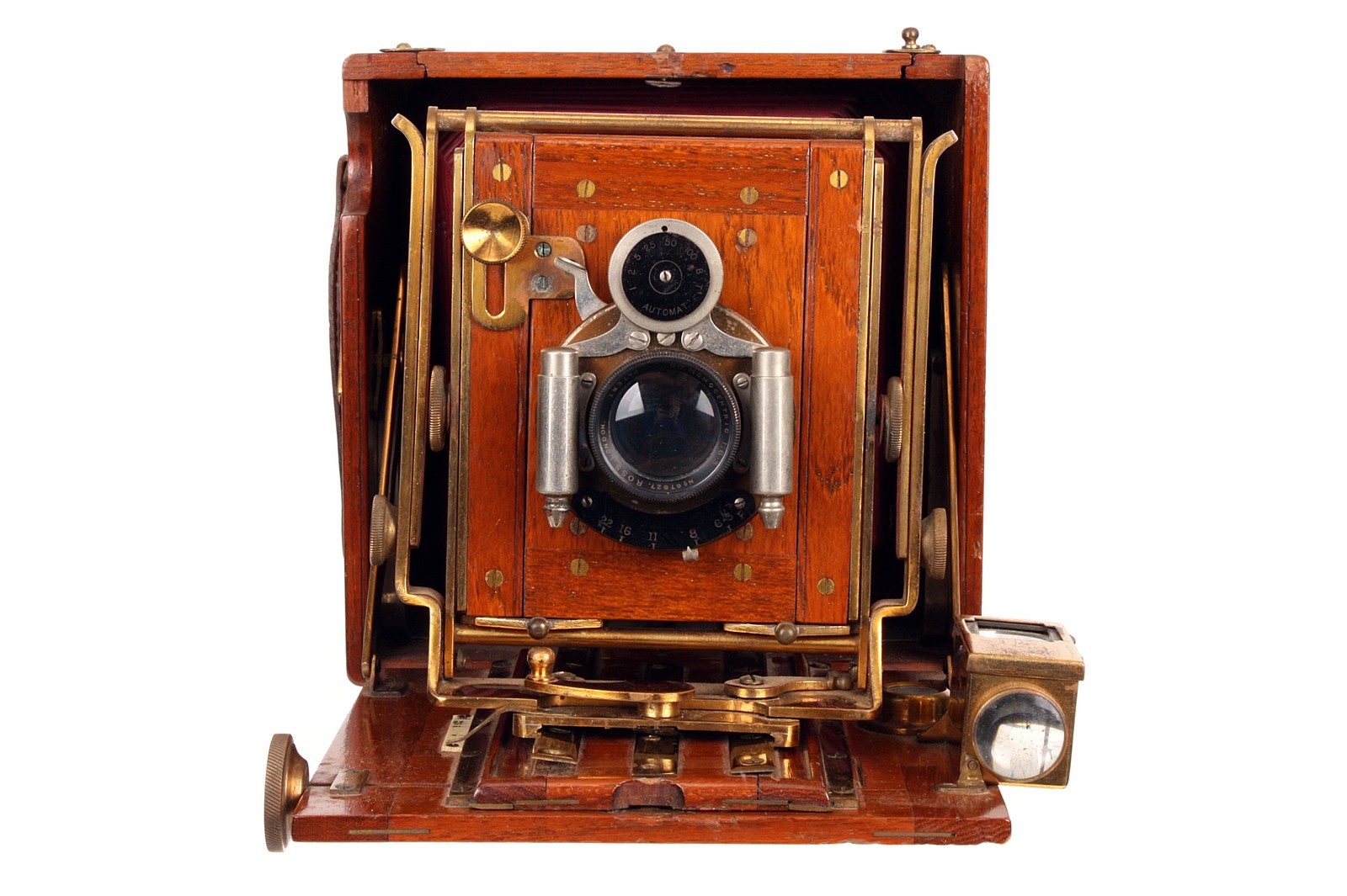 A J. Lizars Challenge Tropical Hand Camera, with brass bound corners, 4x5”, with Ross Homocentric - Image 2 of 3