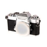 A Nikon Nikkormat EL SLR Body, chrome, serial no. 5490378, body, E, shutter working, in maker’s