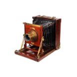 A W. I. Chadwick Mahogany Field Camera, with rear swing movements, 4½x6¼, with W. I. Chadwick