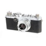 A Leica If Black Dial Camera, 1952, chrome, serial no. 563996, with Leitz Summaron f/3.5 35mm