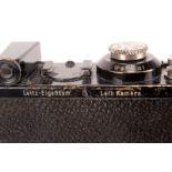 A Leica I Model C Camera, black, serial no. 62853, body, F, shutter working; engraving to rear ‘