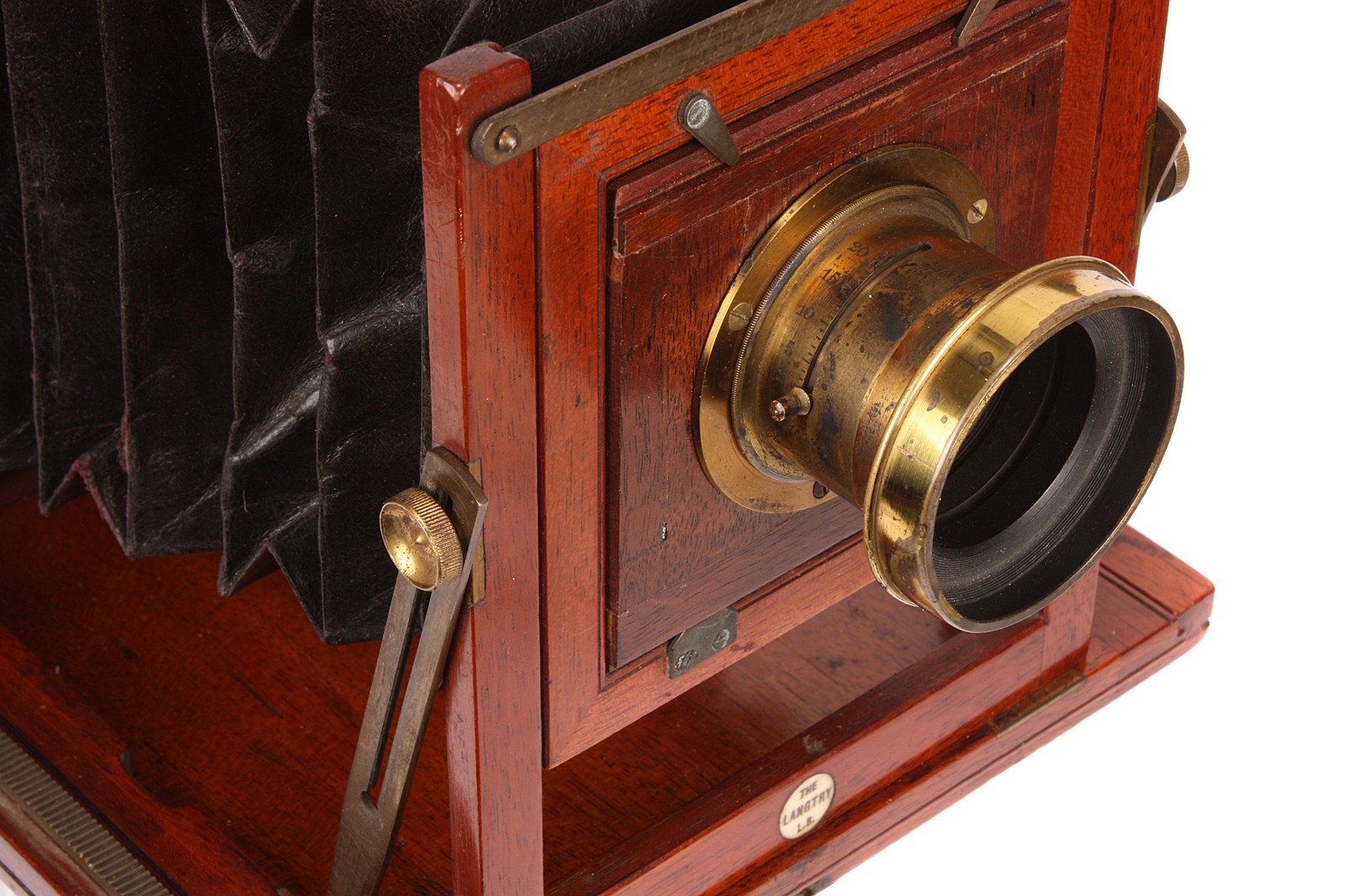 A Lonsdale Brothers Langtry Mahogany Field Camera, 4½x6¼, with Clement & Gilmer brass lens, serial - Image 2 of 3