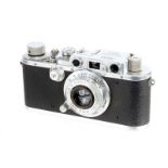 A Leica III Rangefinder Camera, 1934, bright chrome, serial no. 127274, with Leitz Elmar f/3.5