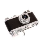 A Leica Standard Camera, chrome, serial no. 271210, with Leitz Elmar f/3.5 50mm lens, chrome, serial