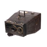 An L. Rancoule Jumelle Quo-Vadis Camera, serial no. 2281, 3½x4½”, body, G-VG, shutter working, lens,