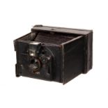 An Adams & Co. Idento Folding Strut Camera, serial no. 4109, 3¼x4½, with Ross Zeiss f/6.3 lens,