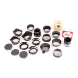 Various Leica Lens Hoods: quantity of various Leica lens hoods including, XOOIM, 12504, FIKUS,