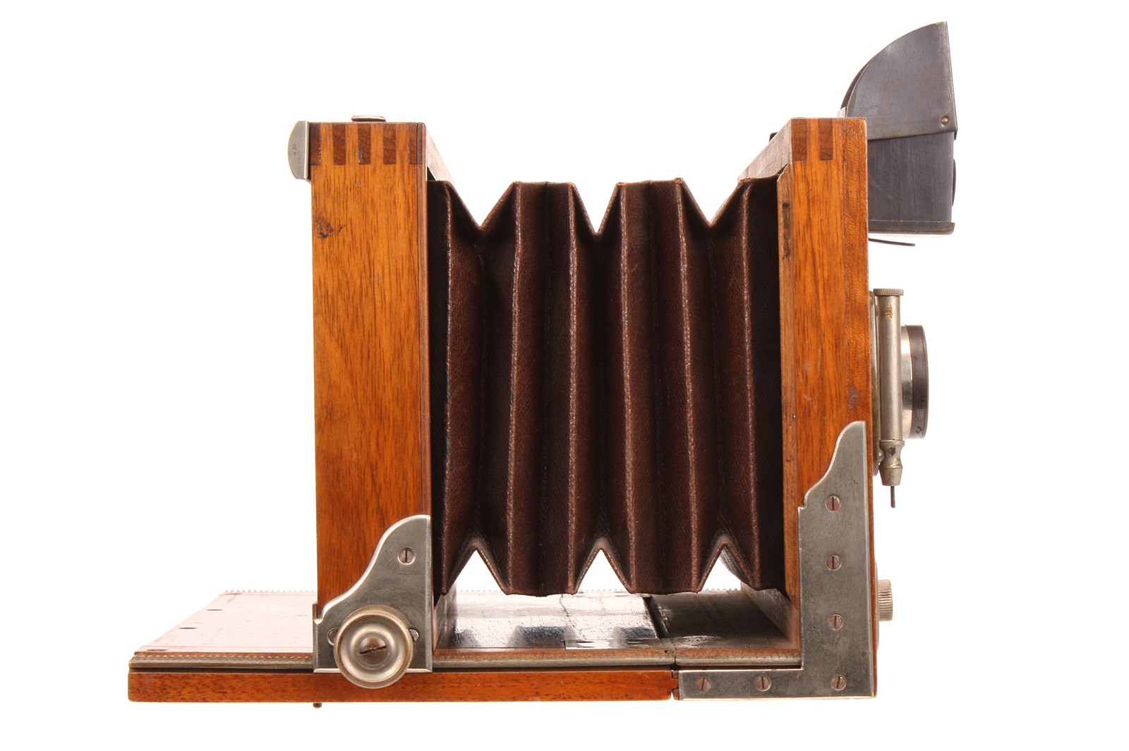 A Charles Mendel Mahogany Stereo Tailboard Camera, 9x18cm, with Panoramique Extra Rapid aluminium - Image 4 of 5