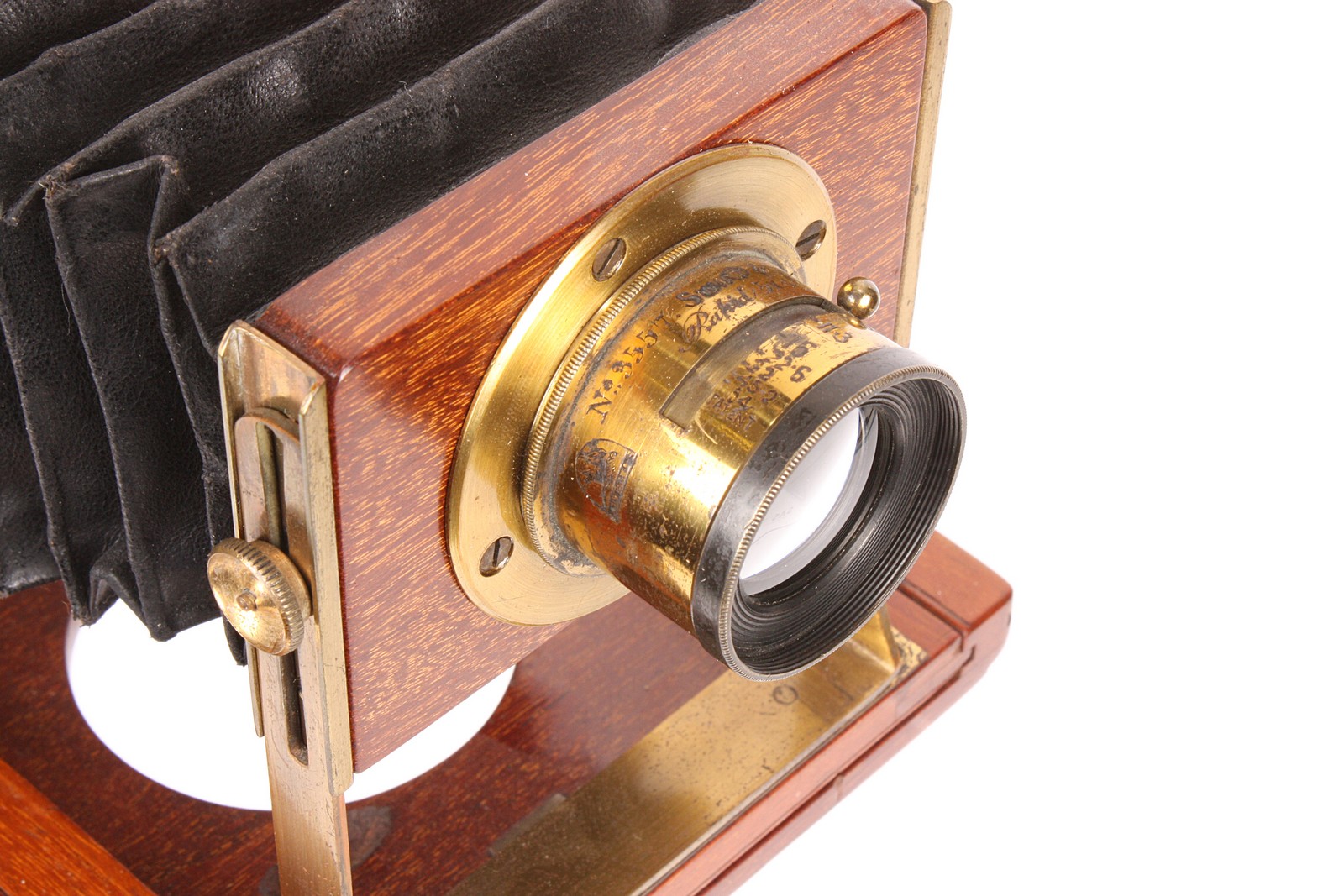 A J. Lizars Challenge Mahogany Quarter-Plate Camera, 3x4”, with Swift & Son Rapid Paragon f/5.65 5x4 - Image 2 of 2