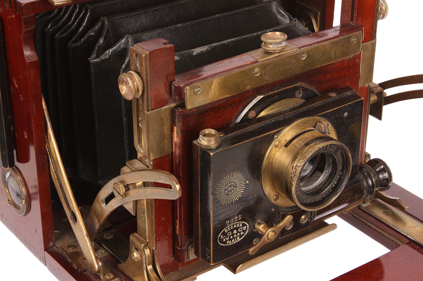 A L. Gaumont Folding Block System Mahogany Box Camera, serial no. 1612, 3½x4½, with E. Krauss Protar - Image 2 of 2