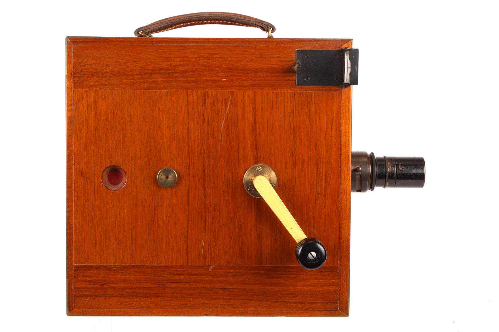 An Ensign Cinematograph Tropical 35mm Hand-Crank Camera, serial no. 343, c1914, polished brass bound - Image 3 of 5