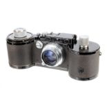 A Leica IIIa Reporter 250 GG Rangefinder Camera, 1938/39, black, serial no. 300063, with Leitz