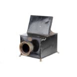 An Ernst Plank Camera Obscura, black painted tinplate body, with brass edged lens with push-pull