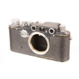 A Leica IIIc K Luftwaffen-Eigentum Rangefinder Body, 1943, grey, serial no. 390353K, FI. No.38079,