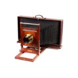 A Gundlach Korona Panoramic View Camera, 8x20”, with London Stereoscopic Co. f/6 10x8 Euryscope