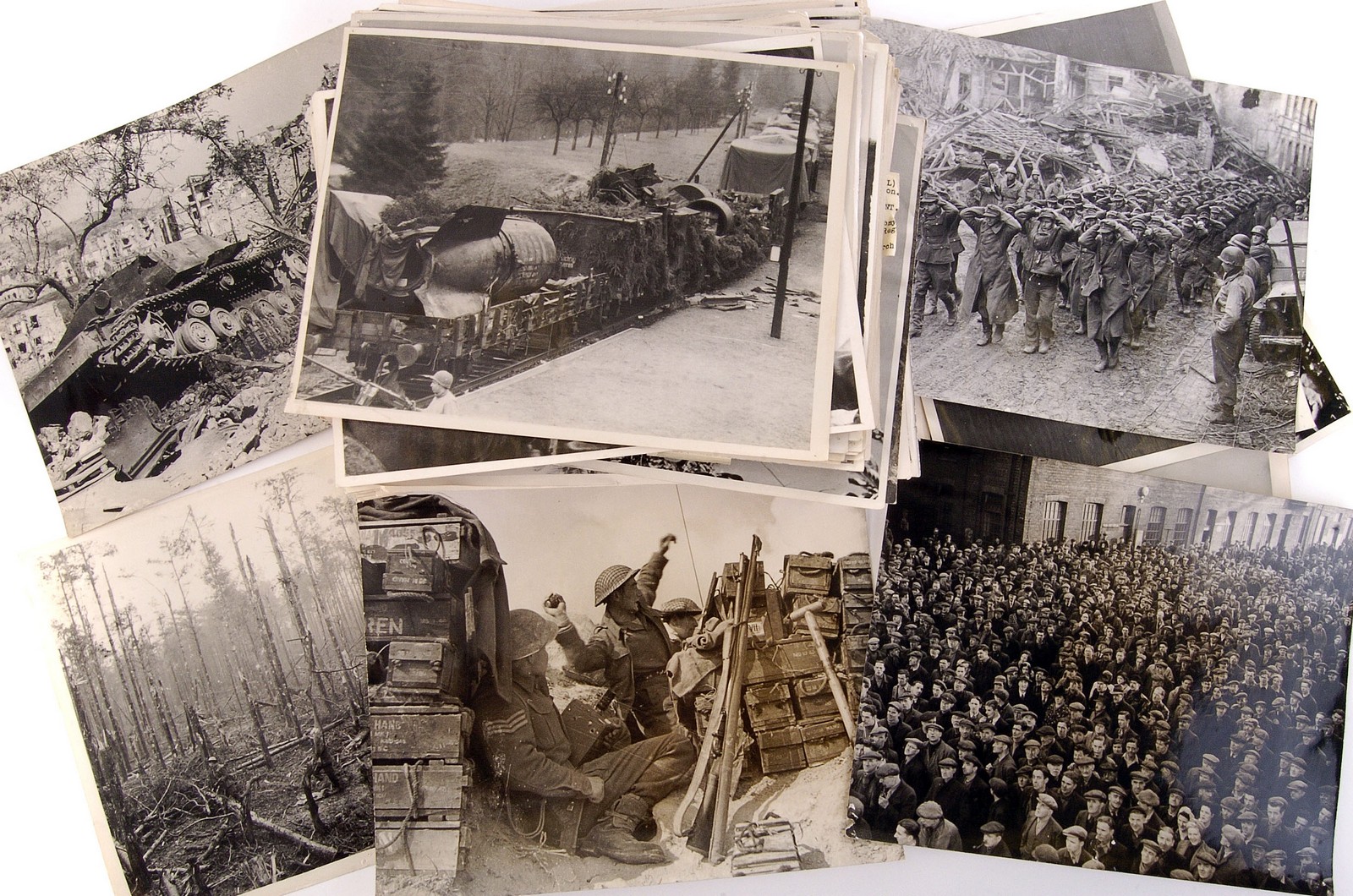 An interesting selection of 100+ black and white military photographs, each showing various