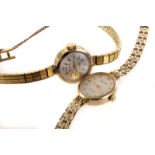 A 9ct gold Accurist lady's wrist watch, together with a Sekonda example (2)