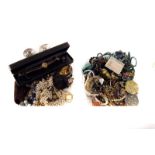 A large collection of costume jewellery, including brooches, watches, bangles, earring and more (