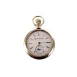 A vintage Elgin open faced pocket watch, marked Elgin Natl. Watch Co to dial with Roman numerals and