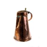 A large 19th century Arts and Crafts style copper lidded jug, with embossed lid, together with a