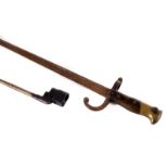 A WWII T-back sword bayonet, together with a spike bayonet (2)