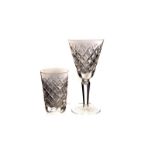 Six sets of six Waterford Crystal drinking glasses, including whiskey tumblers, sherry glasses and
