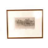 A dry point etching entitled 'An Old Timber Wagon', signed to lower right in pencil, 58/75, together