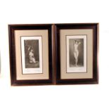 A pair of framed and glazed prints, one by Albert Gilbert entitled 'An Odalisque' the other by Allan