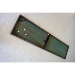 A vintage table top bagatelle game, including balls, cue and clearer (parcel)