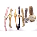 A group of lady's and gent's wristwatches, including a 9ct gold cased example, a Seiko, a lady's