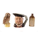 A Whyte & Mackay 'Tawny Owl' ceramic whisky decanter, together with a H.Smith King Arms stoneware