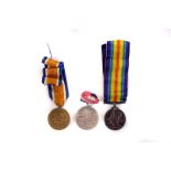 A pair of WWI Middlesex Regiment medals, awarded to G-25259 Pte.S.NYE, together with a King George V