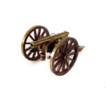 A novel brass cannon on carriage