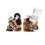 A collection of various costume jewellery, including watches, beads, brooches and much more (2