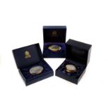 Three Halcyon Days enamel boxes, including A Year to Remember 1990 and 2000, plus Congratulations,