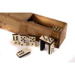 A set of bone and ebony dominoes, unusually up to nine spots per side (parcel)