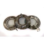 Three vintage brass portholes