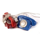A collection of vintage telephones and headphones, various styles, colours and designs (parcel)