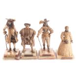 A set of four Limited Edition Birmingham Mint bronze sculptures of British Kings & Queens, each