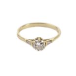 A good quality diamond solitaire engagement ring, having a transitional brilliant cut of approx