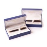 A modern Waterman pen & pencil set, from the Liaison range, in maroon and black with gilt mounts,