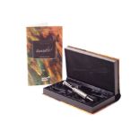 A modern limited edition Writers Series Mont Blanc fountain pen, the black fountain pen with applied