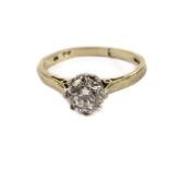 A diamond solitaire engagement ring, the approx 1ct brilliant cut in white metal claws on an 18ct